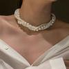 Collar Elegante para Dama con Perlas de Varias Capas Envolvente Moda para Mujer Sentido de Alta Gama Lujo Ligero Tendencia de Alta Gama Cadena para Clavícula para Mujer