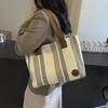 Bolsa Grande de Verão para Mulheres 2025 Nova Moda Estilosa Bolsa de Lona Bolsa Tote de Mão Única Ombro Transversal Bolsa Tendência