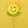 Dia do Professor Flores Artificiais Tricotadas à Mão Girassol Sorridente Flor Eterna Finalizada Lã Flor Criativa Enfeites Presentes