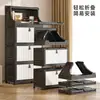 Armario de almacenamiento plegable sin instalación para uso doméstico, armario de almacenamiento multicapa estilo vintage para dormitorio, cocina, casa de alquiler, estante de pared