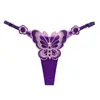 Fio Dental com Elemento Borboleta, Sexy e Quente, Bordado Transparente, Cintura Baixa Ajustável, Calcinha Feminina Tentadora Estilo Japonês 2261