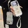 Lazo de encaje y cadena de cuentas se transforma instantáneamente en una funda adecuada para el teléfono móvil Apple 17 iPhone 16 Pro Max, funda de caramelo color arcoíris