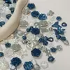 Nova Série Mista Azul-Cinza e Azul Marinho de Cor Sólida Materiais Artesanais Adereços de Fotografia Barroca Acessórios de Design DIY