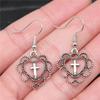 1 Par de Pendientes de Mujer Más Vendidos, Joyería Artesanal Simple Vintage, Pendientes de Pétalo Cruzado en Forma de Corazón, Joyería en Forma de Corazón