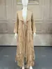 Vestido Vintage 2026 con Textura de Plisado Tridimensional, Dobladillo Amplio, Cárdigan Largo, Mangas Largas Acampanadas, Diseño Personalizado de Plisado Issey Miyake