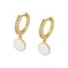 Pendientes blancos estilo Ins con aguja de plata S925, superventas, estilo femenino, estilo dulce, encantadores pendientes de estrella colgantes, traje.