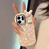 Adequado para Capa de Celular Oppofindx9 com Design Artístico de Desenho Animado Oppofindx8Pro Estilo Fresco X8 Coelho Floral