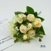 Flores Artificiales de Colores Primaverales de Rosa y Cítricos para Decoración del Hogar, Flores Artificiales para Decoración del Hogar, Ramos de Boda y Flores para Pasillo