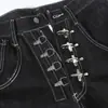 Jeans de Pierna Ancha para Hombre con Estilo Hippie Rock Heavy Metal, Cierre Frontal con Hebilla de Avión, Diseño Único, Pantalones Largos de Corte Holgado de Nicho