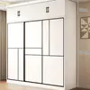 Guarda-Roupa Simples com Portas de Correr para Uso Doméstico no Quarto, Apartamento Pequeno, Novo Modelo 2026, Armário de Armazenamento com Portas de Correr para Moradia Alugada