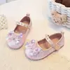 Zapatos de Princesa Versátiles de Moda para Niñas con Pedrería 2026 Primavera/Verano Nuevo Estilo Coreano Zapatos Bajos de Vestir con Lazo para Niños