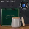 Caneca de Cerâmica com Cabo de Madeira Estilo Nórdico Copo de Água para Escritório 1314 Par de Canecas para Casal Presente de Feriado Impressão de logotipo