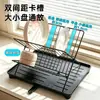 Estante de cocina plegable con drenaje para platos, escurridor de encimera para tazones y platos, estante multifuncional para el hogar, estante para utensilios