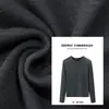 Camiseta básica de manga larga de imitación cachemira tipo mousse para mujer, cuello redondo, alta elasticidad, 26 nuevos artículos de otoño, corte entallado, hombros normales