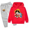 2025One Piece Estampado de Dibujos Animados Traje para Niños Sudadera con Capucha Sudadera + Pantalones Pb904
