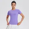 Ropa Deportiva Transfronteriza de Manga Corta Ajustada para Pilates, Tenis, Secado Rápido, Fitness al Aire Libre, Tops Delgados y Cómodos para Mujer