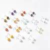 Pendientes transfronterizos de acero de titanio y cristal natural, pendientes de ágata aguamarina, ganchos para orejas de perla de agua dulce, venta al por mayor de pendientes de cristal