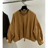 Chaqueta retro estilo americano para mujeres petite, nuevo modelo otoño 2026, corte holgado, adelgazante, abrigo corto con cremallera, top elegante para mujer