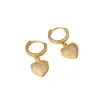 Pendientes de Aguja Plateada para Mujer, Pendientes de Lujo Accesible de Gama Alta, Pendientes de Nicho, Pendientes de Circonita, Pendientes Exagerados de Corazón, Pendientes de Aro Lisos