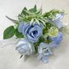 Flor de simulación, combinación de hortensias y rosas de 4 cabezas, flor transfronteriza, rosa de moda, flor falsa de mesa, pequeña flor de seda, decoración de rosas
