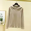 Moletom com Capuz de Manga Longa em Veludo Outono e Inverno Camiseta Interna Quente Feminina Solto Cor Sólida Casual Top Curto de Veludo Dupla Face