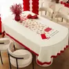 Mantel de Año Nuevo, Mantel Rojo Festivo Impermeable y a Prueba de Aceite Lavable, Cubierta de Mesa Resistente a la Atmósfera y al Calor del Año del Caballo, Cubierta para Mesa de Café