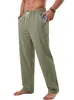 Comércio exterior TK roupas masculinas estilo americano algodão linho lavado com areia calças amassadas, tamanho EUA AliExpress, calças retas para férias de verão ao ar livre praia
