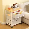 Carrito de almacenamiento de snacks para el hogar con cajones de rejilla, ruedas y estantes para almacenamiento móvil junto a la cama y organización de artículos varios
