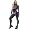 Macacão Cosplay Halloween Estilo Novo Europeu e Americano Transfronteiriço Caveira Estampa Digital 3D Macacão Feminino Marca Tendência