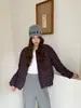 Casaco Puffer Curto Designer Jaqueta de Algodão Feminina 2026 Outono Inverno Quente Emagrecedor Gola Redonda Roupa Exterior Petite Roupas de Algodão Jaqueta de Algodão