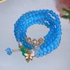 Primavera e Verão novo bracelete de vidro de estudante de três círculos feminino fofo doce estilo fada bracelete de miçangas papelaria bracelete