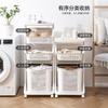 Cesta Multifuncional Multicapa para Ropa Sucia Almacenamiento de Ropa Cesta de Lavandería para el Hogar Estante de Almacenamiento para Balcón Cesta Grande de Aspecto Alto para Ropa Sucia
