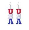 Pendientes Navideños, Pendientes Americanos, Pendientes Acrílicos Creativos de Bandera de Fiesta, Accesorios de Estrella de Celebración para el Día de la Independencia