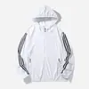 Ropa de protección solar para hombre con tres barras, chaqueta de verano de seda helada, fina, transpirable, anti-ultravioleta, ropa de pesca para exteriores para hombre