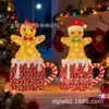 Caneca 2D de Homem de Gengibre com Luzes Decorações de Natal para Casa Interior e Exterior Pátio Jardim da Frente Terraço Exibição