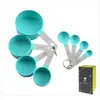 Juego de Tazas y Cucharas Medidoras de Acero Inoxidable Herramientas para Hornear Mango de Acero Inoxidable Juego de 8 Piezas de Cucharas y Tazas Medidoras de Plástico