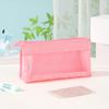 Bolsa de cosméticos portátil de viaje estilo coreano, bolsa de lavado de malla de sarga, bolsa de almacenamiento con cremallera multifuncional, bolsa de clasificación