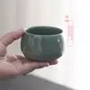 Leer Taza de Té de Cerámica Ruidechua Ge Puede Levantar Piezas Taza Abierta Celadón Taza para Beber Agua Grietas de Hielo Cerámica Té Individual Taza de Maestro