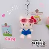Traje de baño Hawaiano Gafas de Sol Llavero Gato Kt Colgante Creativo Bikini Gato Kate Colgante Pareja Adorno para Colgar en la Mochila Escolar