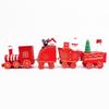 Amazon oferta caliente regalo de navidad madera tren pequeño decoración de escritorio navidad juguete para niños tren pequeño tirar mercancías