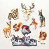 Patche de Tecido para Cachorro, Selo Bordado de Gato Galo, Cabeça de Veado, Emblema de Esquilo Tigre, Decoração de Bolsa Animal, Patche de Tecido Bordado