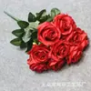 Ramo Alto Artificial de Rosas Rizadas de 10 Cabezas Ramo Francés Decoración del Hogar Camino de Boda Flor Artificial Flor de Rosa Falsa