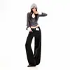 Pantalones largos de pierna recta para mujer, estilo americano, fluidos, hasta el suelo, de lyocell, color rosa claro, pantalones largos blancos extendidos rosa claro