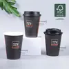 Vasos de Papel Desechables para Café, Vasos Biodegradables de Papel Kraft para Té de Leche