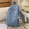 Mochila de Cuadros Estilo Coreano para Verano 2026 para Estudiantes Mujeres, Gran Capacidad, Ligera, Mochila Simple Estilo Ins para Escuela Secundaria y Preparatoria