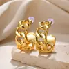 Brincos Europeus e Americanos Personalizados em Formato de X e C, Brincos Elegantes, Brincos Criativos e com Senso de Design, Brincos Plissados em Estoque