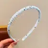 Elegante diadema de cuadros de lunares para mujer, diadema de corona alta para lavarse la cara, diadema para uso diario con dientes, accesorio para el cabello