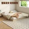 Estrutura de cama plataforma tatami em madeira maciça sem cabeceira, respirável e à prova de umidade, cama baixa estilo japonês para hospedagem e moradia alugada