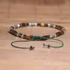 Pulsera Nueva Estilo Pura Hecha a Mano, Pulsera Tejida Personalizada con Cuentas de Rejilla 2*4, Pulsera de Piedra Natural para Yoga con Patrones Creativos