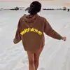 Sudadera con capucha de cuello alto informal de moda deportiva de moda para hombre y mujer de otoño e invierno con hombros descubiertos y talla grande para parejas